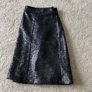 black sequin skirt